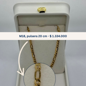 m 18 | pulsera tejido tipo cartier en oro – 20 cm