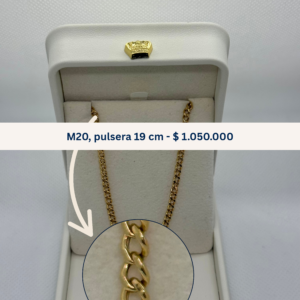 m 20 | pulsera cubana separada en oro – 19 cm