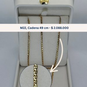 m 22 | cadena tejido trenza en oro – 49 cm