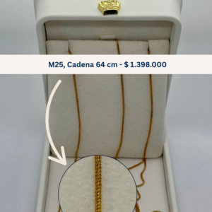 m 25 | cadena tejido serpiente en oro – 64 cm