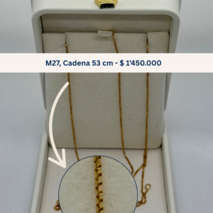 m 27 | cadena tejido rectángulos en oro – 53 cm