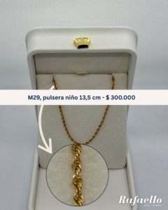 m 29 | pulsera cordón para niño en oro – 13,5 cm